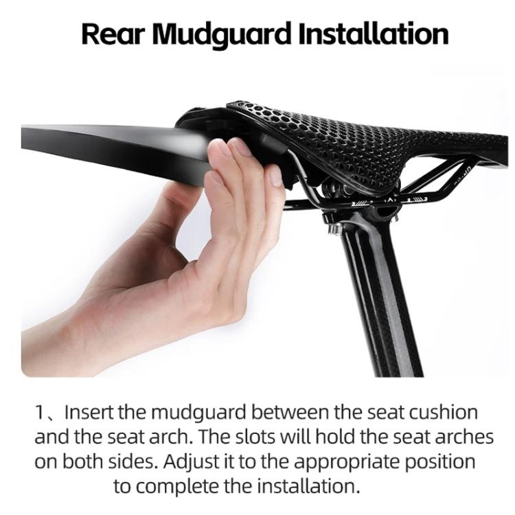 WEST BIKING YP0714043 Bicycle Front And Rear Fenders MTB Mountain Bike Fork Mudguard - Black