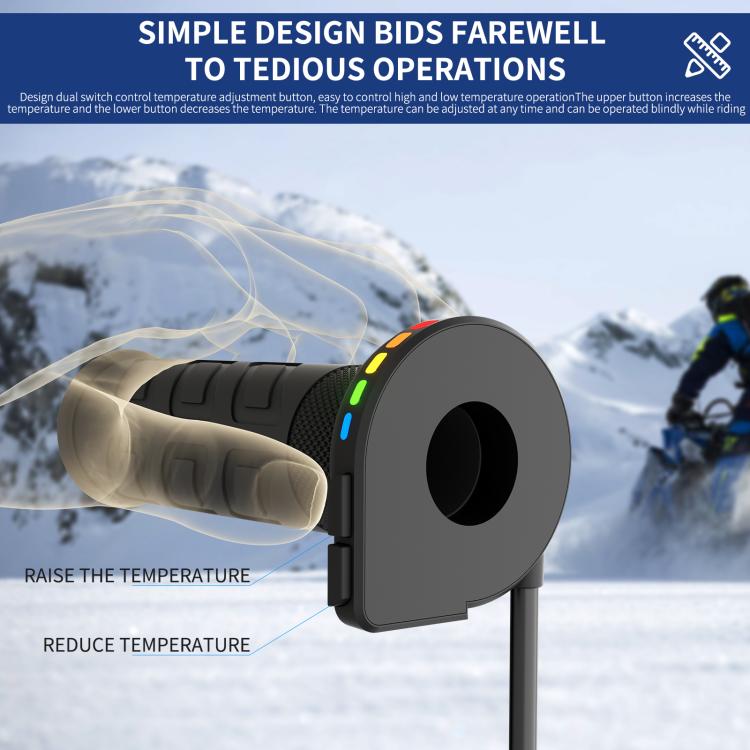 Rainbow Light ATV Heated Handlebars With Memory Function - Dual Switch/Right Hand 25mm