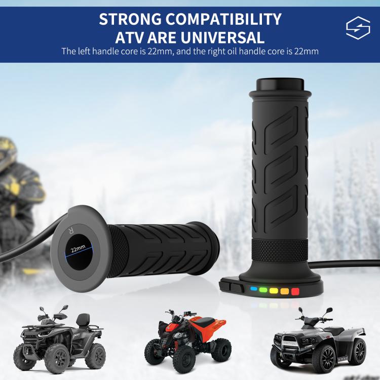 Rainbow Light ATV Heated Handlebars With Memory Function - Dual Switch/Right Hand 25mm
