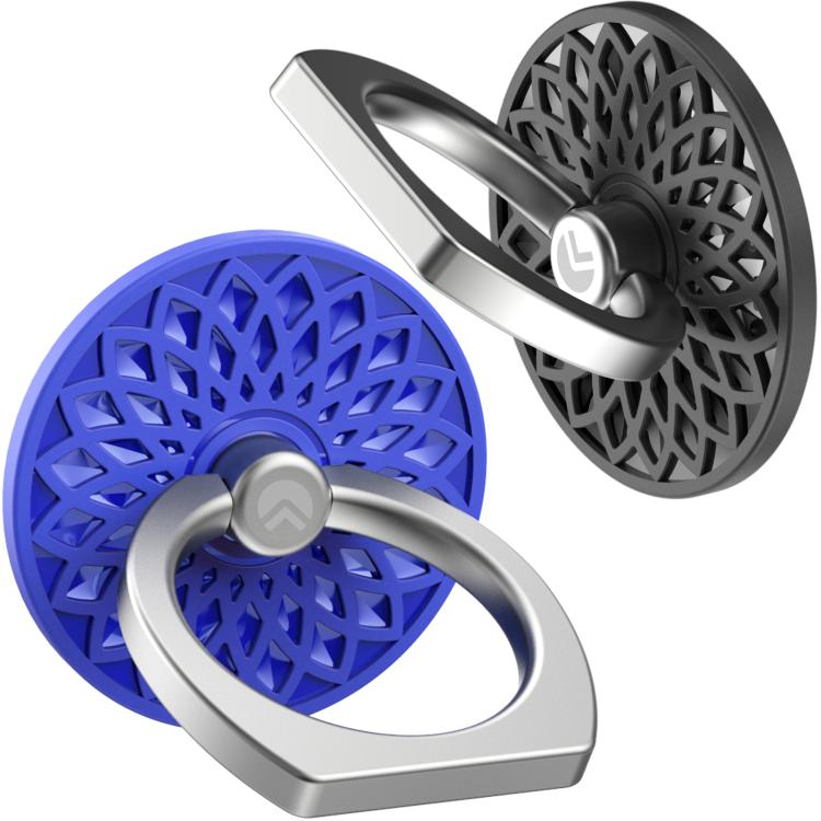 AhaStyle ST13 2pcs Metal Ring Clip Phone Holder Patterned Anti-Slip Design Back Stick Mount