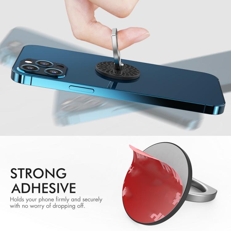 AhaStyle ST13 2pcs Metal Ring Clip Phone Holder Patterned Anti-Slip Design Back Stick Mount