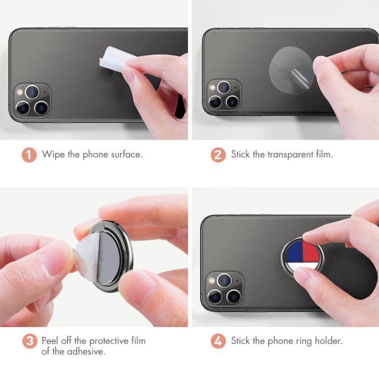 AhaStyle ST12 Metal Ring Clip Phone Stand Aluminum Alloy Adhesive Mount