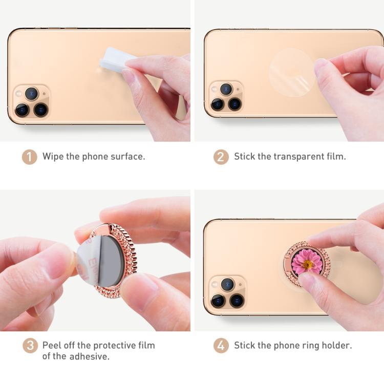 AhaStyle ST11 Aluminum Alloy Ring Buckle Phone Holder Foldable Hands-Free Stand