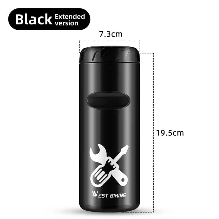 WEST BIKING Portable Bicycle Tools Box Bike Repair Tool Storage Capsule For Bottle Cage Mount - Black
