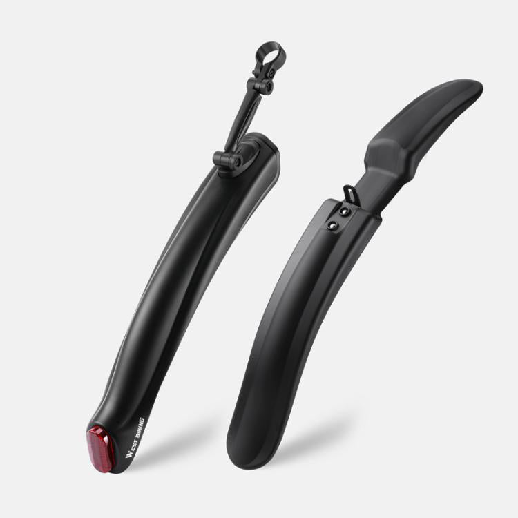 WEST BIKING Quick-Release Mountain Bike Fenders Set Reflective Front & Rear Mudguards for MTB - Black