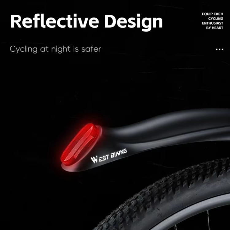 WEST BIKING Quick-Release Mountain Bike Fenders Set Reflective Front & Rear Mudguards for MTB - Black