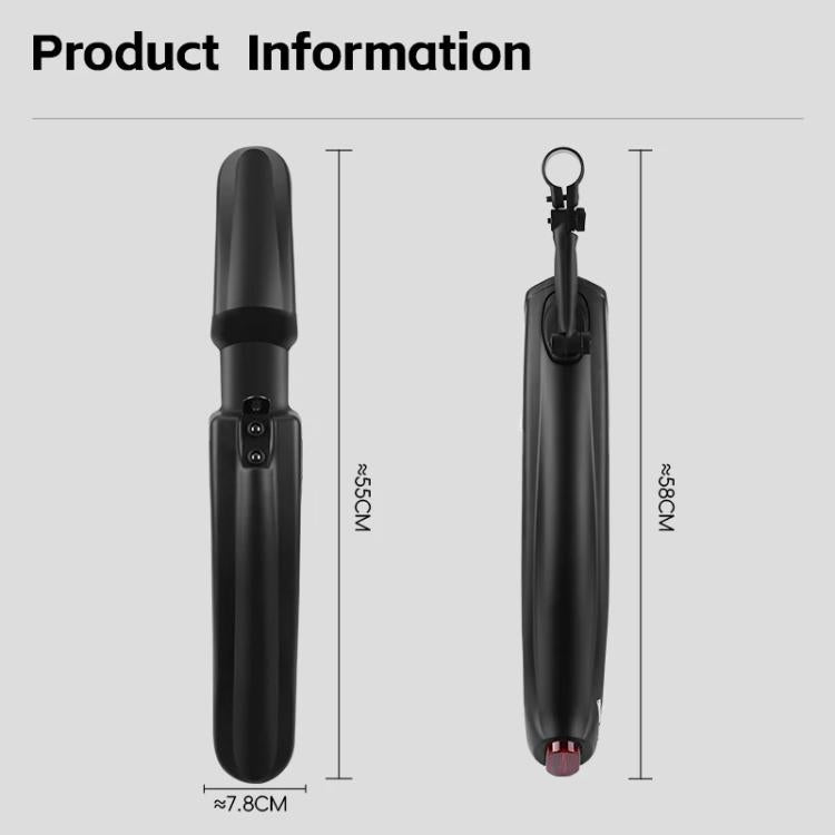 WEST BIKING Quick-Release Mountain Bike Fenders Set Reflective Front & Rear Mudguards for MTB - Black