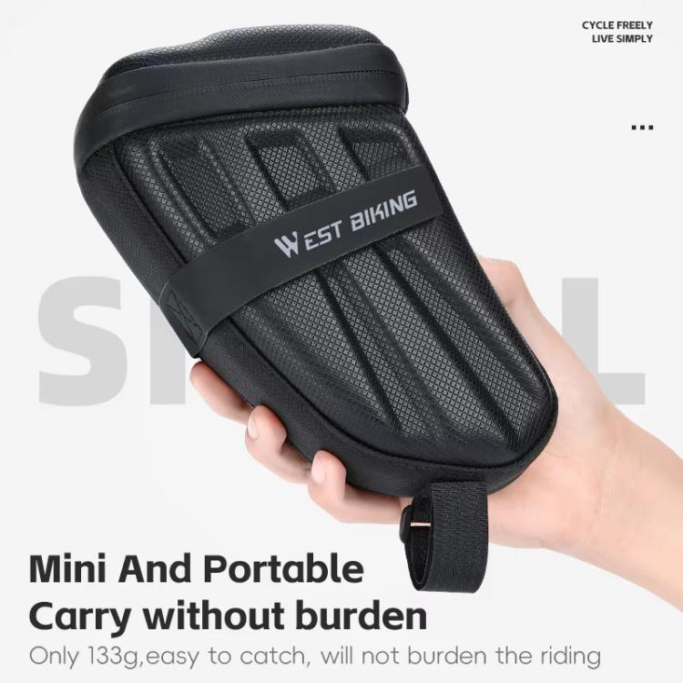 WEST BIKING Hard Shell Bike Saddle Bag Cycling Seat Pack with Reflective Strips & Tail Light Mount - Black