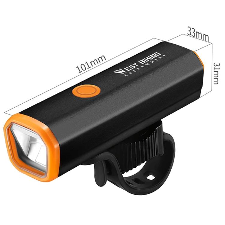WEST BIKING YP0701489 Bicycle High Brightness Front Light Mountain Bike Riding Flashlight - Black