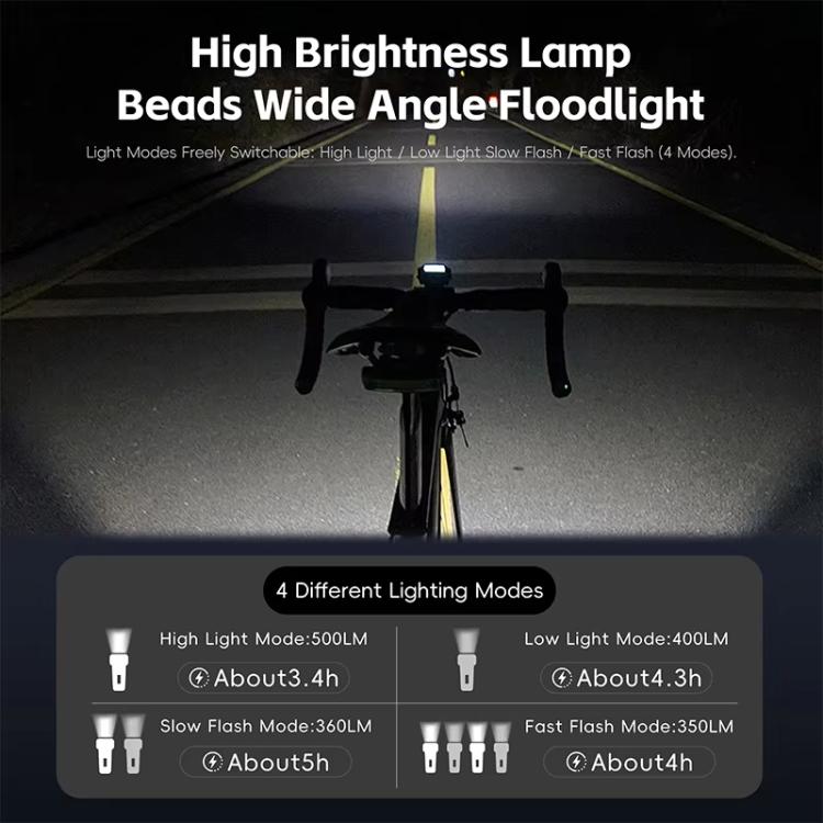 WEST BIKING YP0701489 Bicycle High Brightness Front Light Mountain Bike Riding Flashlight - Black