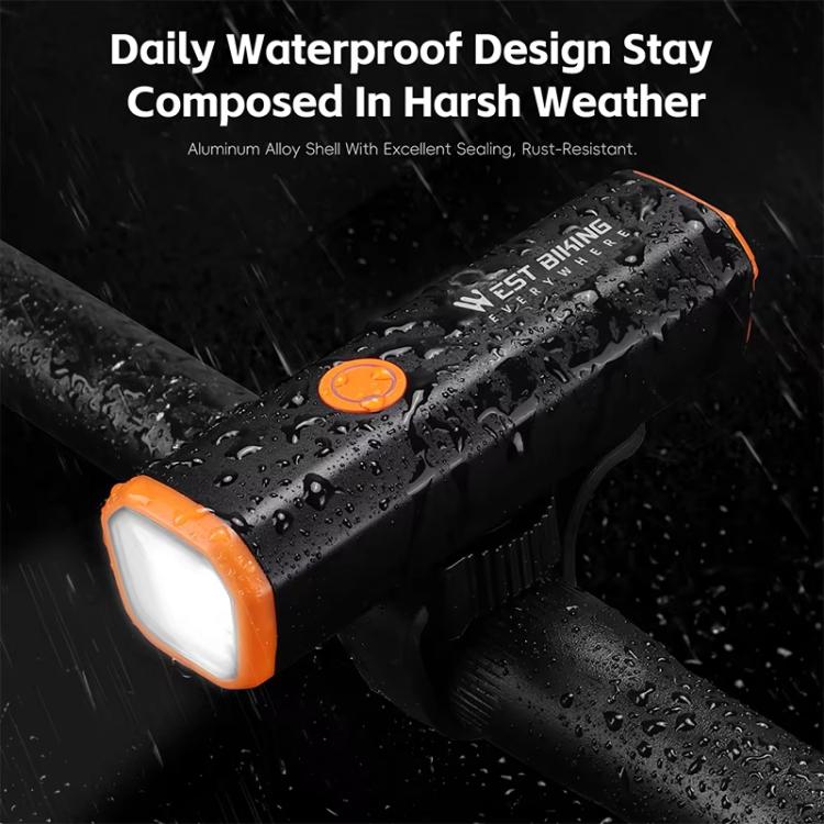 WEST BIKING YP0701489 Bicycle High Brightness Front Light Mountain Bike Riding Flashlight - Black