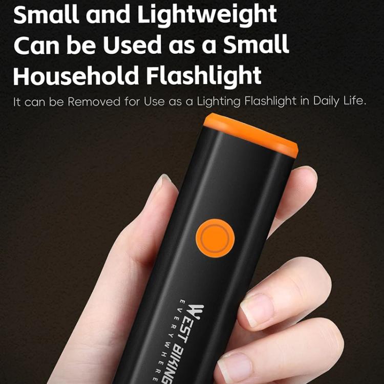 WEST BIKING YP0701489 Bicycle High Brightness Front Light Mountain Bike Riding Flashlight - Black