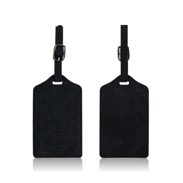 2pcs /Pack PU Leather Luggage Tag Holder & Boarding Pass Card Case for Travel