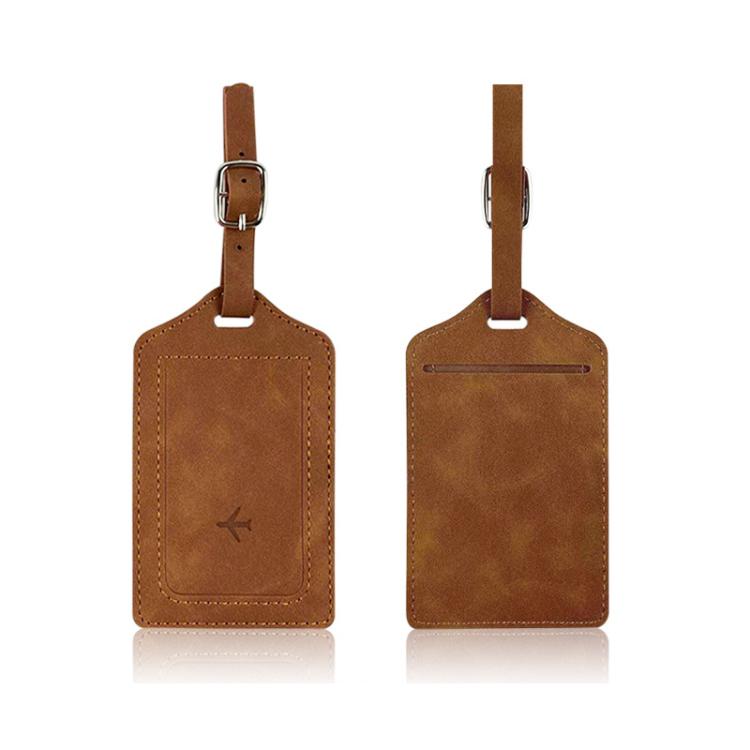 2pcs /Pack PU Leather Luggage Tag Holder & Boarding Pass Card Case for Travel