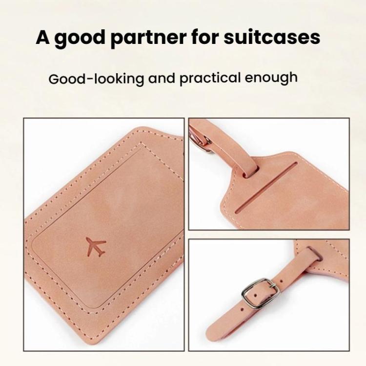 2pcs /Pack PU Leather Luggage Tag Holder & Boarding Pass Card Case for Travel