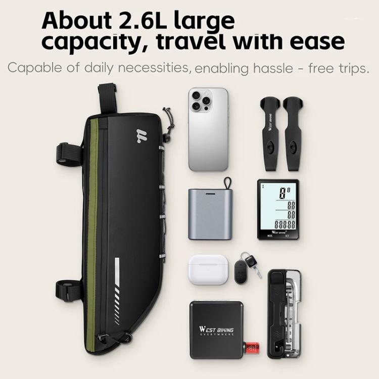 WEST BIKING YP0707415 Bicycle Top Tube Bag Mountain Road Bikes Large Capacity Front Tube Bag