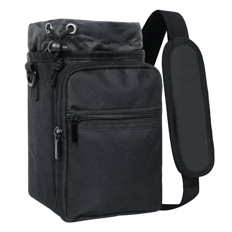 Outdoor Travel Portable Insulated Cooler Water Bottle Bag - Black