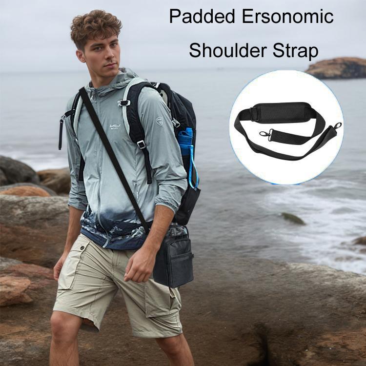 Outdoor Travel Portable Insulated Cooler Water Bottle Bag - Black
