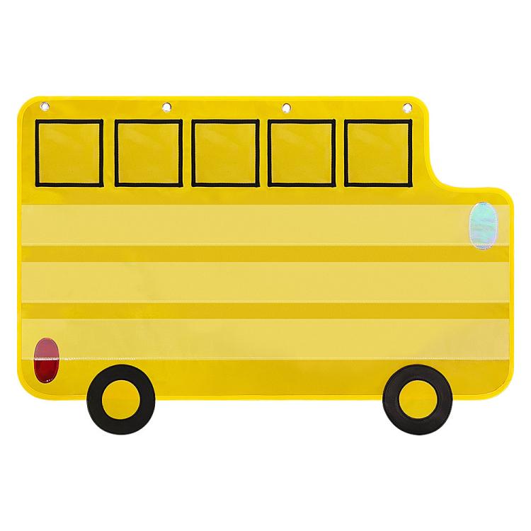 School Classroom Decorative Bus Phonics Hanging Bag - Yellow