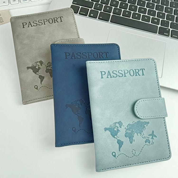 RFID Blocking Passport Holder PU Leather Travel Wallet with Magnetic Closure Multi-Card Slots & Cash Pocket