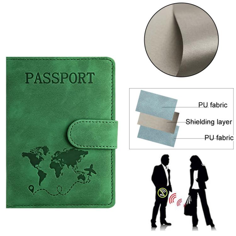 RFID Blocking Passport Holder PU Leather Travel Wallet with Magnetic Closure Multi-Card Slots & Cash Pocket