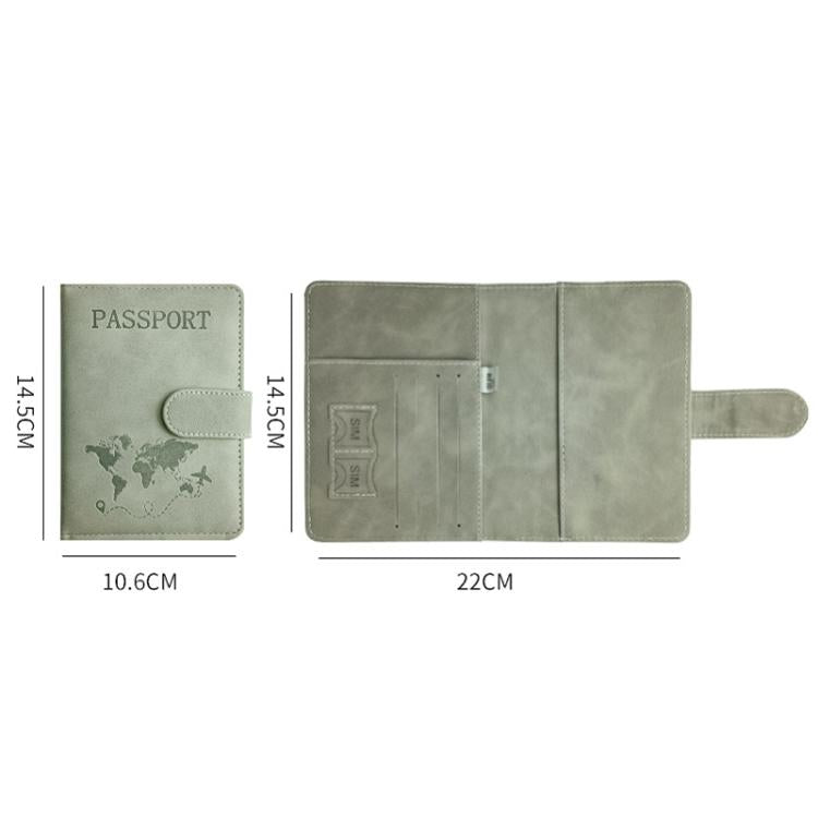 RFID Blocking Passport Holder PU Leather Travel Wallet with Magnetic Closure Multi-Card Slots & Cash Pocket