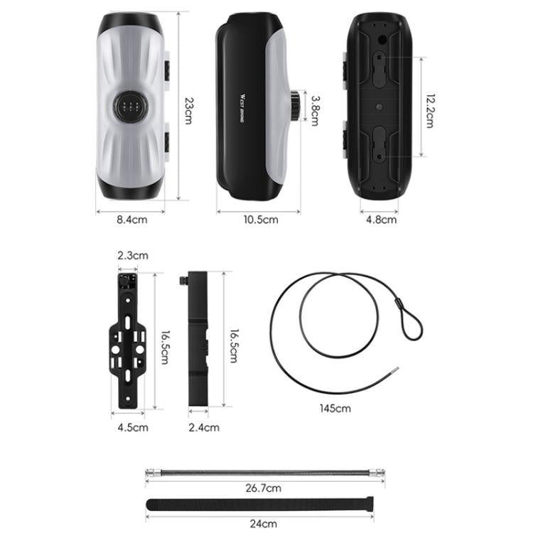 WEST BIKING YP0719433 Mountain Road Bike Combination Lock Storage Box Cycling Hard-Shell Anti-Theft Box - Black Grey