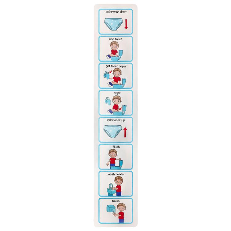 Life Skills Class Toilet Training Visual Chart - Blue