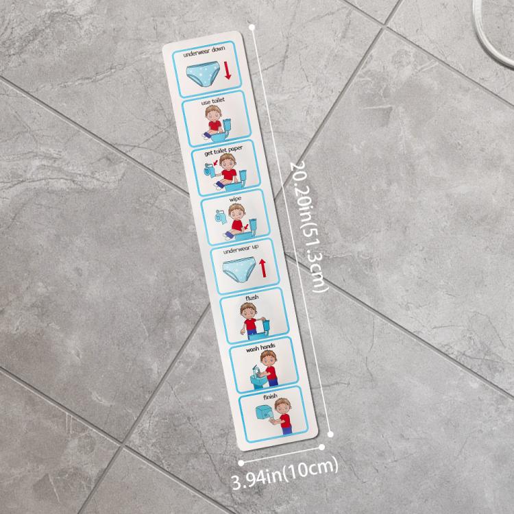 Life Skills Class Toilet Training Visual Chart - Blue