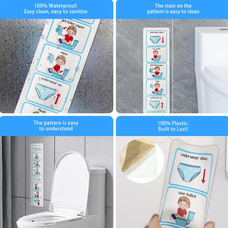Life Skills Class Toilet Training Visual Chart - Blue
