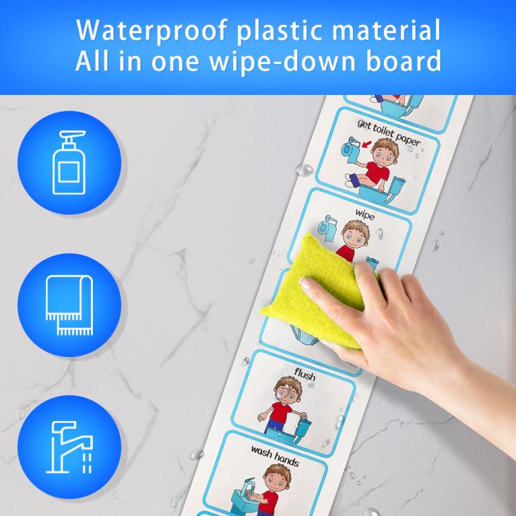 Life Skills Class Toilet Training Visual Chart - Blue