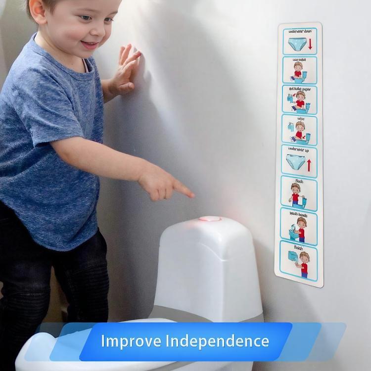 Life Skills Class Toilet Training Visual Chart - Blue
