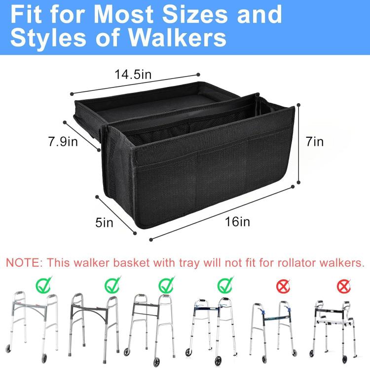 18x40x32.7cm Waterproof Foldable Walker Storage Bag With Large Capacity