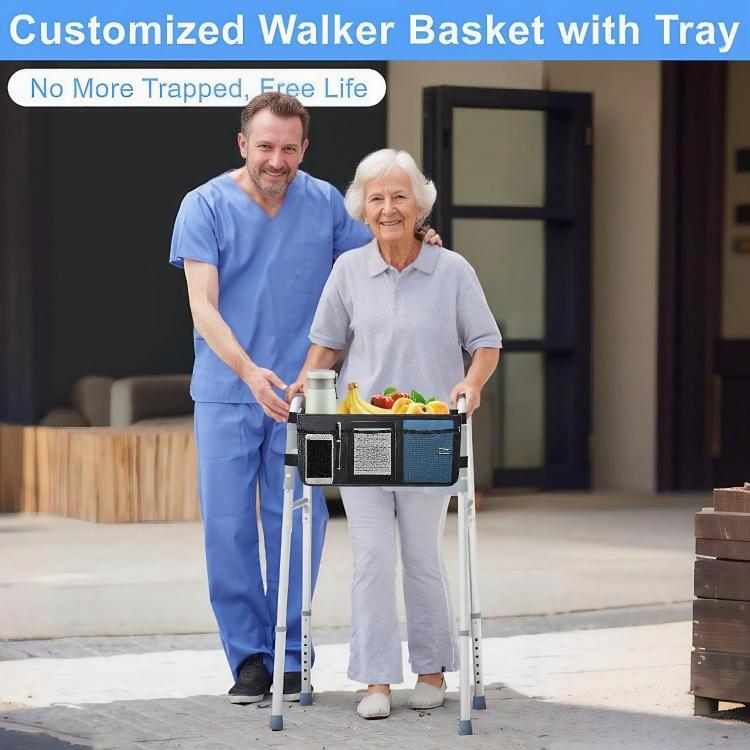 18x40x32.7cm Waterproof Foldable Walker Storage Bag With Large Capacity
