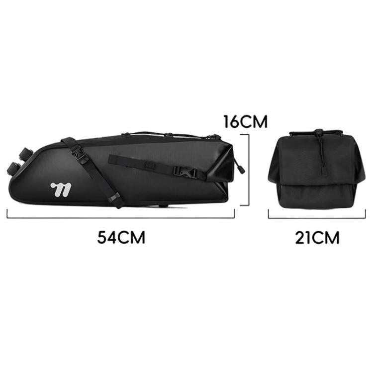 WEST BIKING YP0707403 Bicycle Waterproof Storage Tail Bag Mountain Road Bike Cycling Gear Bag - Black