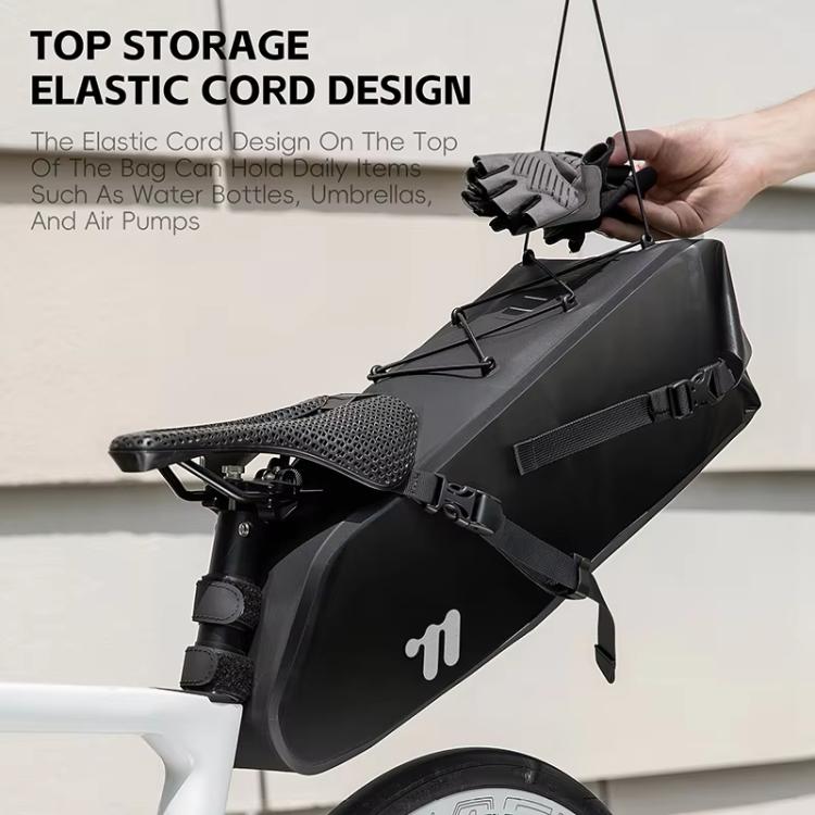 WEST BIKING YP0707403 Bicycle Waterproof Storage Tail Bag Mountain Road Bike Cycling Gear Bag - Black