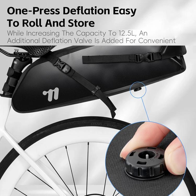 WEST BIKING YP0707403 Bicycle Waterproof Storage Tail Bag Mountain Road Bike Cycling Gear Bag - Black
