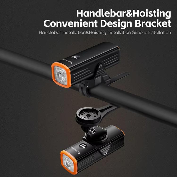 WEST BIKING YP0701473 Bicycle Night Riding High-Brightness Aluminum Alloy Headlight Mountain Road Bike Cycling Flashlight - Black Orange
