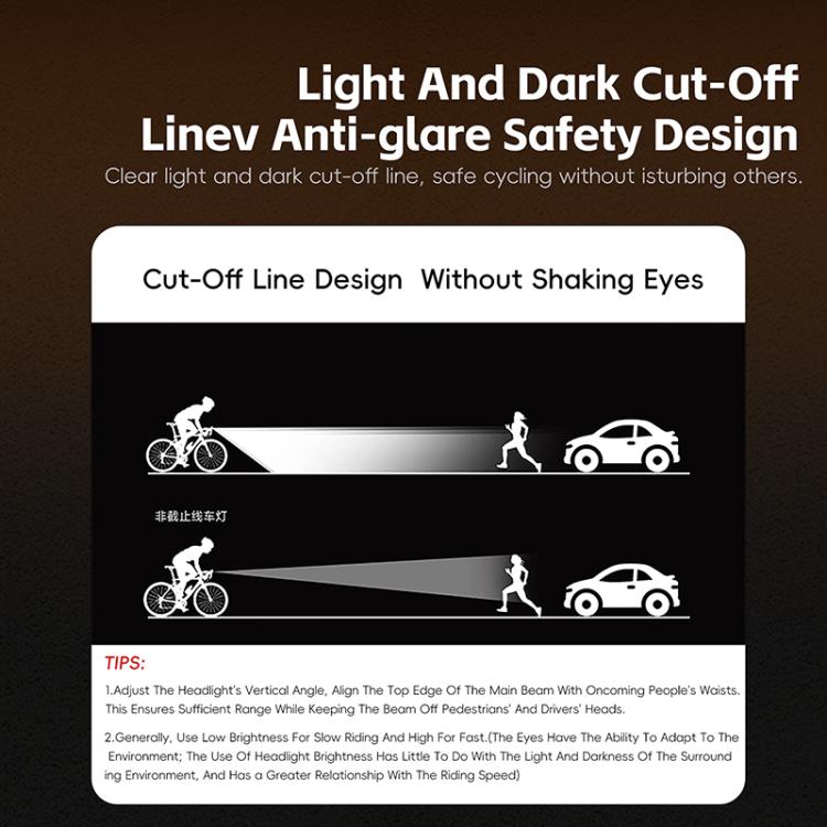 WEST BIKING YP0701473 Bicycle Night Riding High-Brightness Aluminum Alloy Headlight Mountain Road Bike Cycling Flashlight - Black Orange
