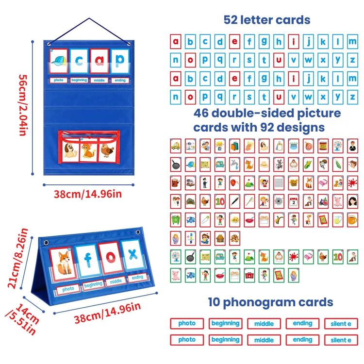 Word Spelling Game Reading Teaching Hanging Bag - Blue