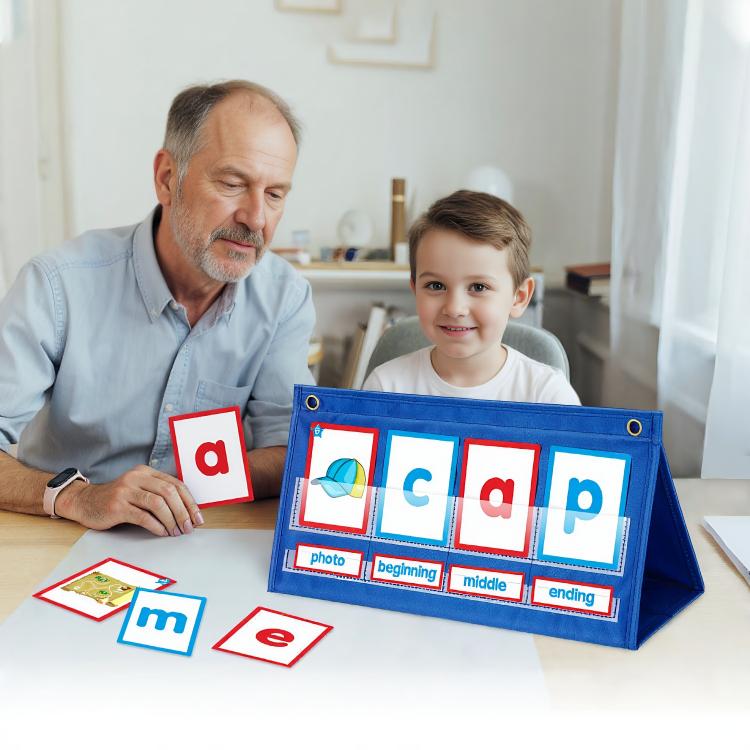 Word Spelling Game Reading Teaching Hanging Bag - Blue