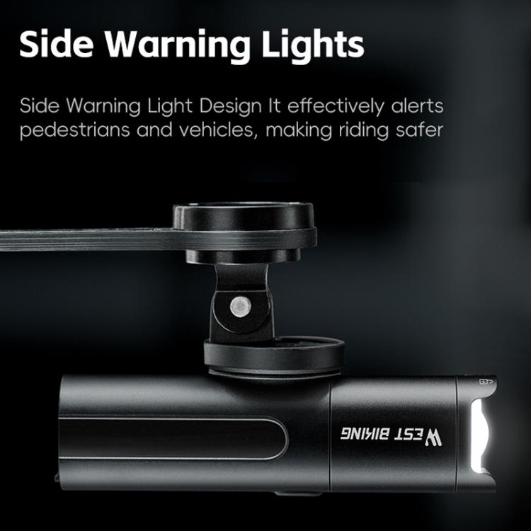 WEST BIKING Bicycle High-Brightness Rechargeable Headlight With Power Reminder Rotatable Function, Spec: 400 Lumens