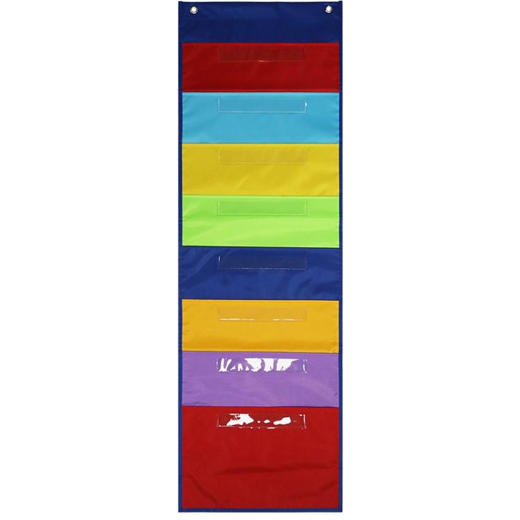 Rainbow File Book Magazine Storage Wall Mount Bag - 8 Pockets
