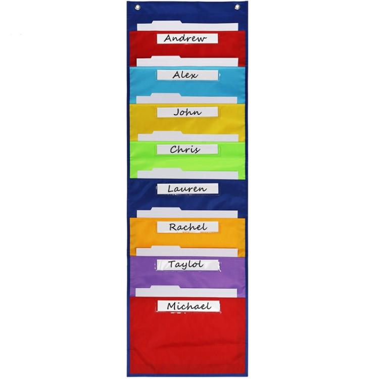 Rainbow File Book Magazine Storage Wall Mount Bag - 8 Pockets