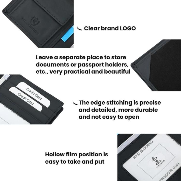 DKER YP-262 Anti-Skimming Passport Organizer ID Protection Wallet - Black
