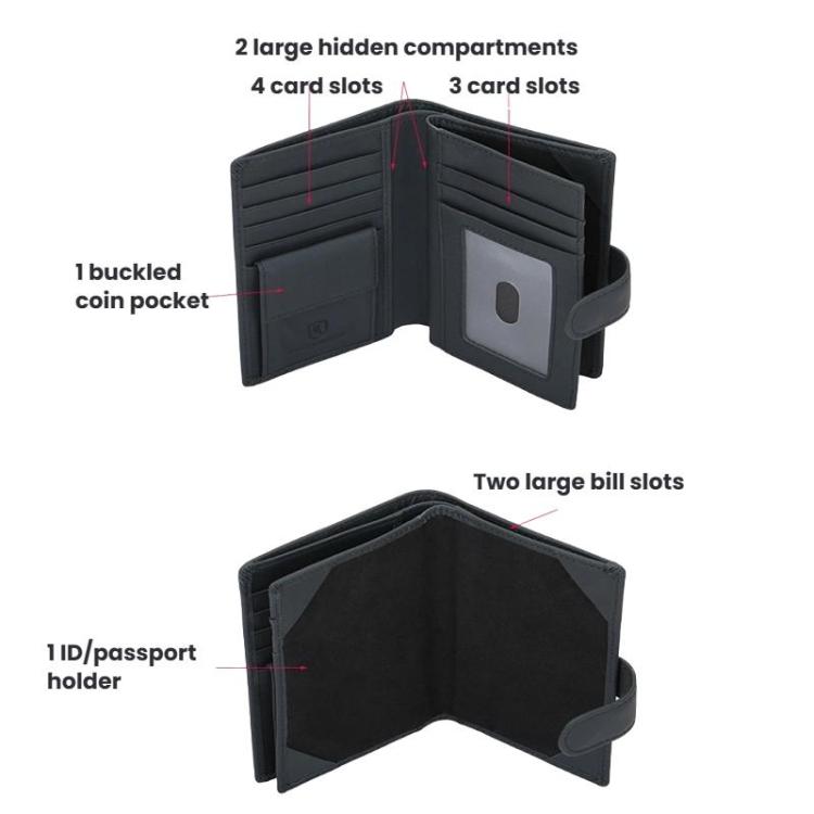 DKER YP-262 Anti-Skimming Passport Organizer ID Protection Wallet - Black