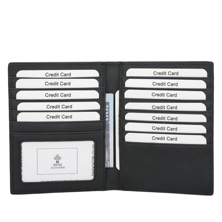 TQ-322 Large Capacity Anti-Skimming Card Wallet Multi-Slot Card Case For Bank Cards - Black