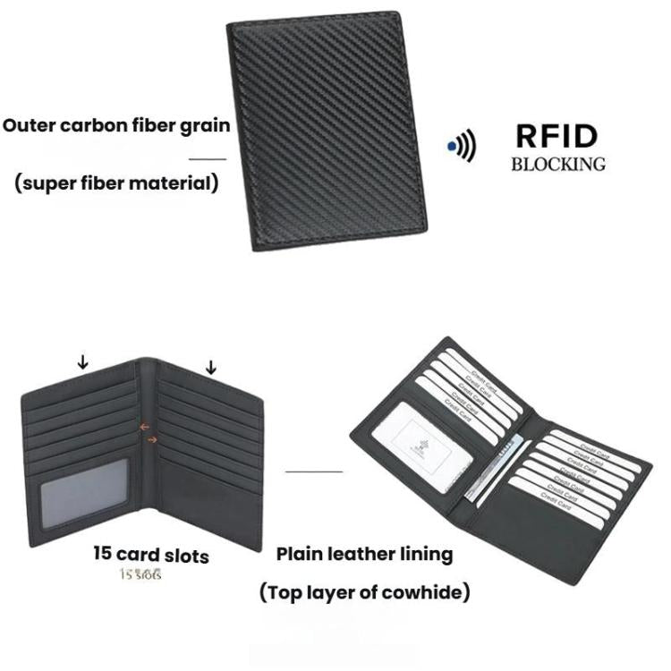 TQ-322 Large Capacity Anti-Skimming Card Wallet Multi-Slot Card Case For Bank Cards - Black