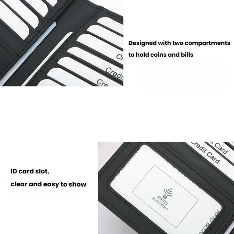 TQ-322 Large Capacity Anti-Skimming Card Wallet Multi-Slot Card Case For Bank Cards - Black