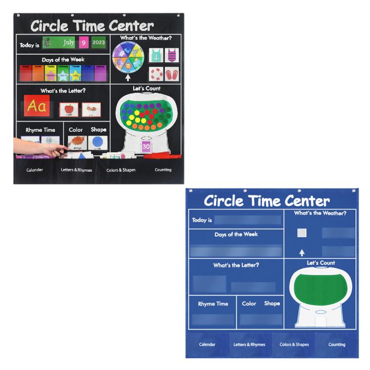 Calendar Weather Cards/Alphabet Word Cards/Circular Time Learning Card Bag